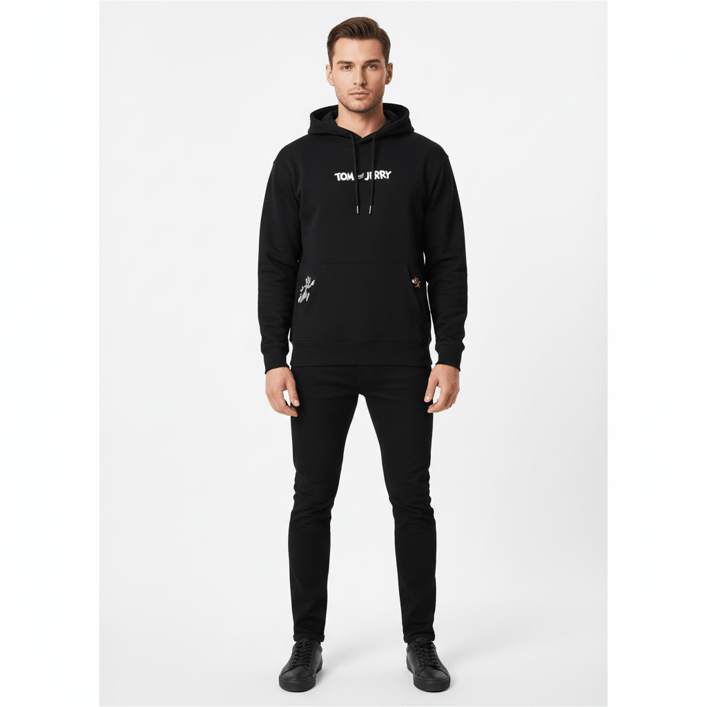 Men’s Relaxed Fit Tom & Jerry French Terry Hoodie S - Shop Giordano
