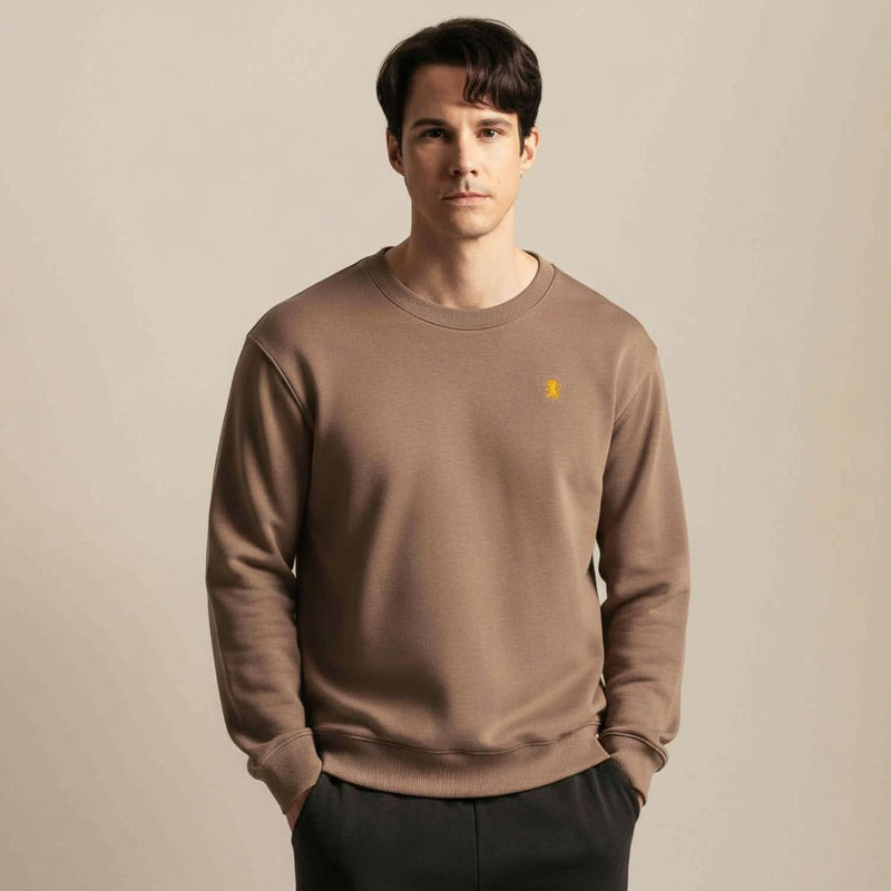 Men’S Relaxed French Terry Crew Neck Embroidered Sweatshirt S - Shop Giordano