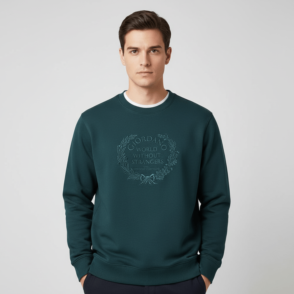 Men’S Relaxed French Terry Crew Neck Graphic Sweatshirt S - Shop Giordano