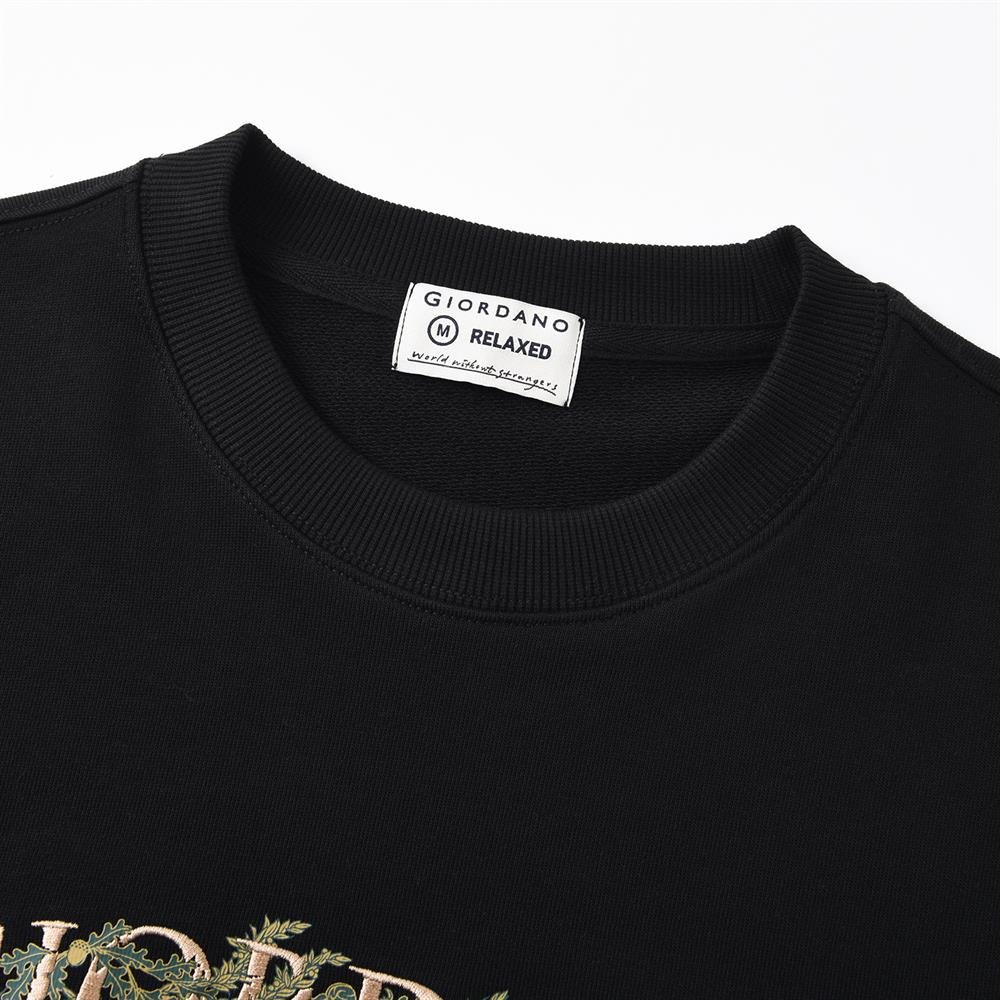 Men’S Relaxed French Terry Crew Neck Graphic Sweatshirt S - Shop Giordano