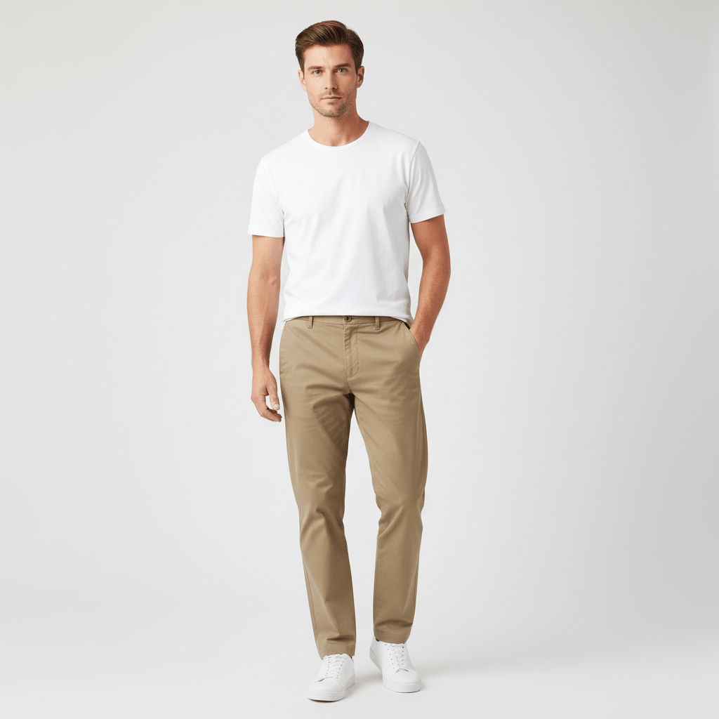 Men’S Relaxed Straight Cotton Stretch Khaki Pants 30 - Shop Giordano