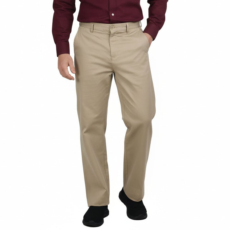 Men’S Relaxed Straight Cotton Stretch Khaki Pants 30 - Shop Giordano
