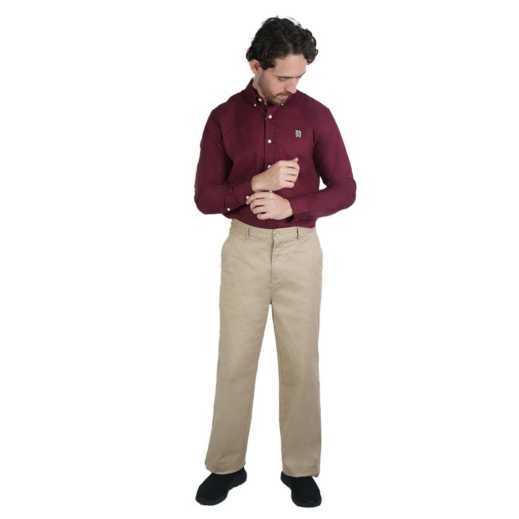 Men’S Relaxed Straight Cotton Stretch Khaki Pants 30 - Shop Giordano