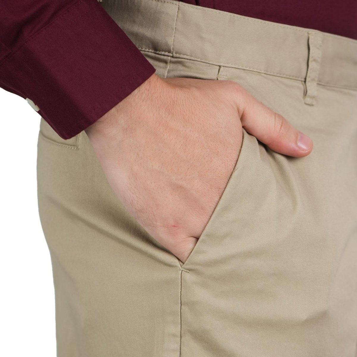 Men’S Relaxed Straight Cotton Stretch Khaki Pants 30 - Shop Giordano