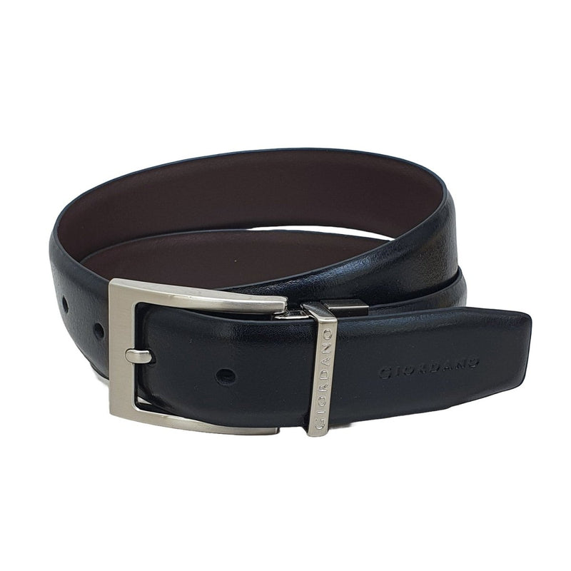 Giordano Men's Reversible Leather Belt - Classic Dual-Tone Style - Premium Belts