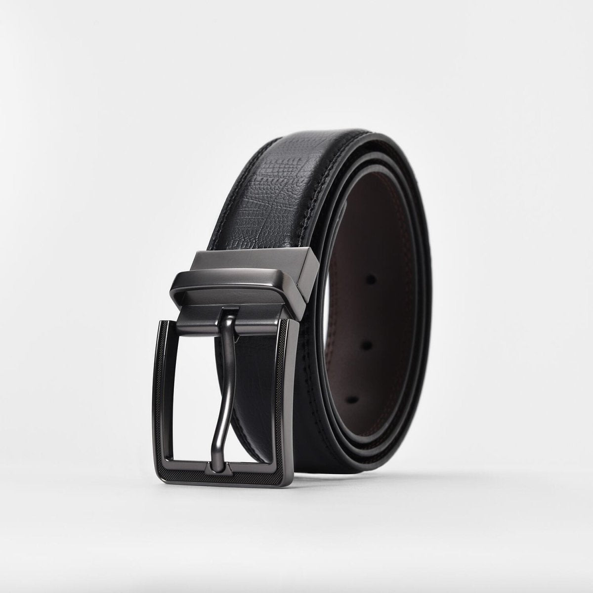 Giordano Men's Reversible Leather Belt With Classic Buckle - Premium Belts