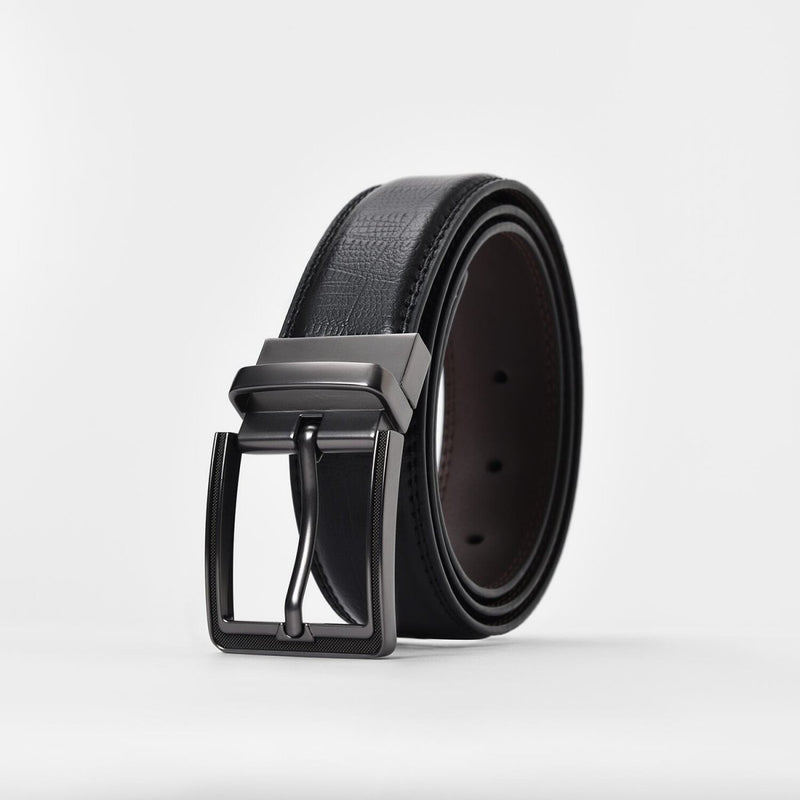 Giordano Men's Reversible Leather Belt With Classic Buckle - Premium Belts
