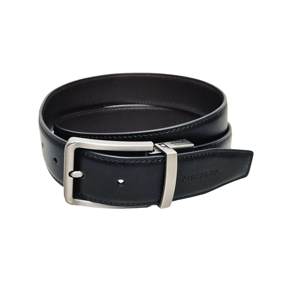 Giordano Men's Reversible Leather Belt With Classic Buckle - Premium Belts