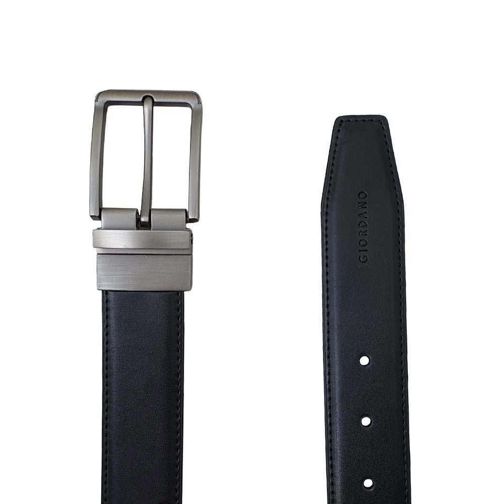 Giordano Men's Reversible Leather Belt With Classic Buckle - Premium Belts