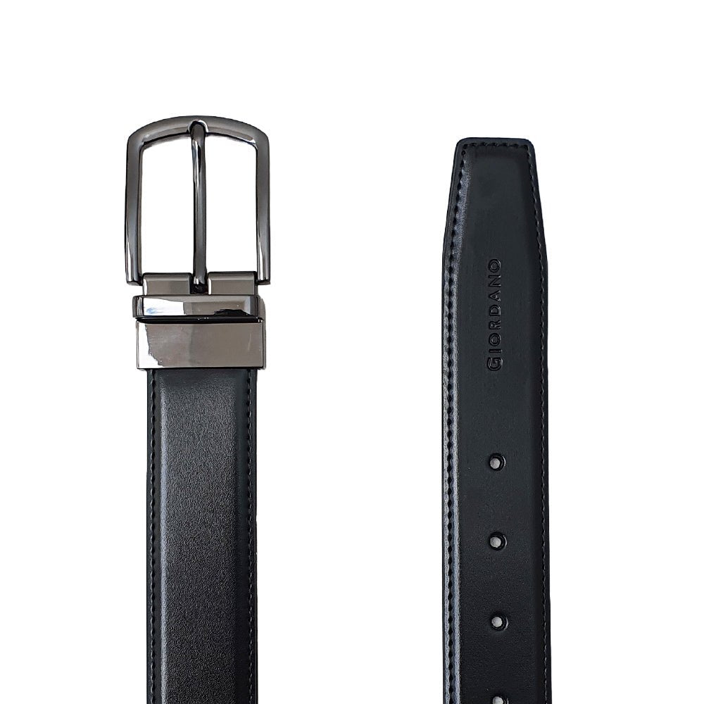 Giordano Men's Reversible Leather Belt With Classic Buckle - Premium Belts