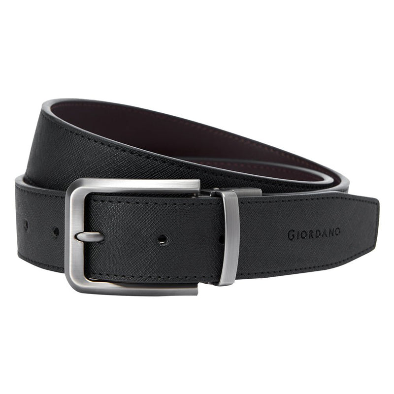 Men’S Reversible Leather Belt With Classic Metal Buckle M - Shop Giordano