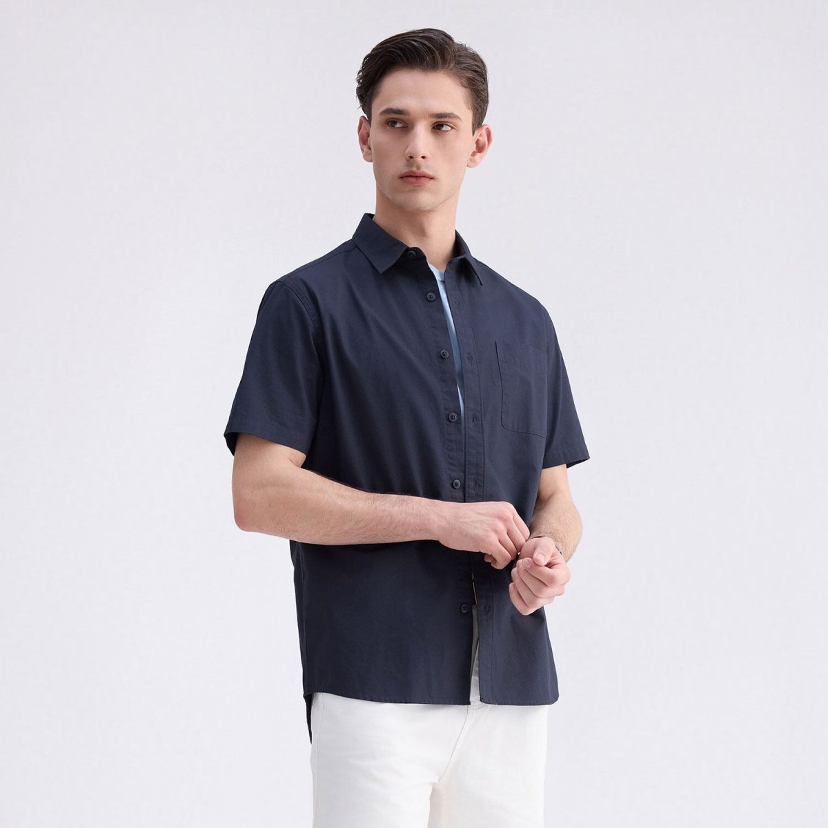 Men's Ripstop Relaxed Fit Cotton Shirt S - Shop Giordano