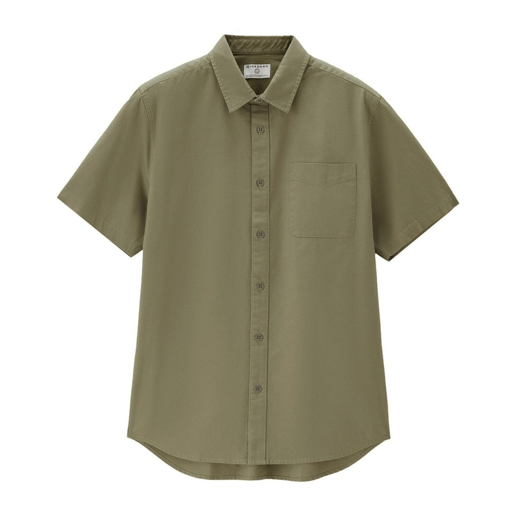 Men's Ripstop Relaxed Fit Cotton Shirt S - Shop Giordano