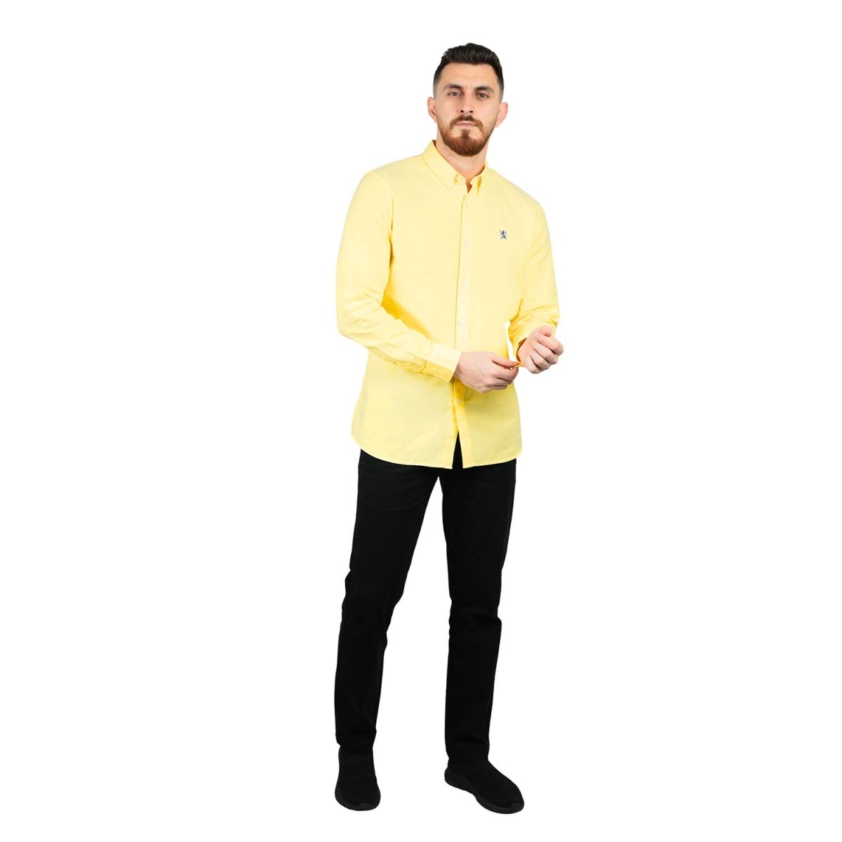 Men's Shirt with Small Lion Embroidery - Giordano