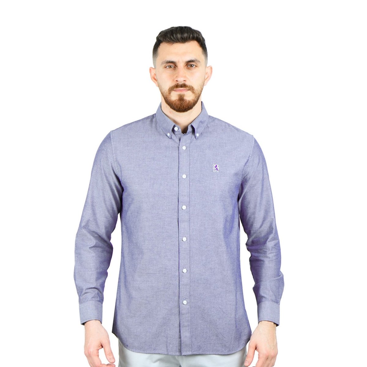 Men's Shirt With Small Lion Embroidery - Giordano