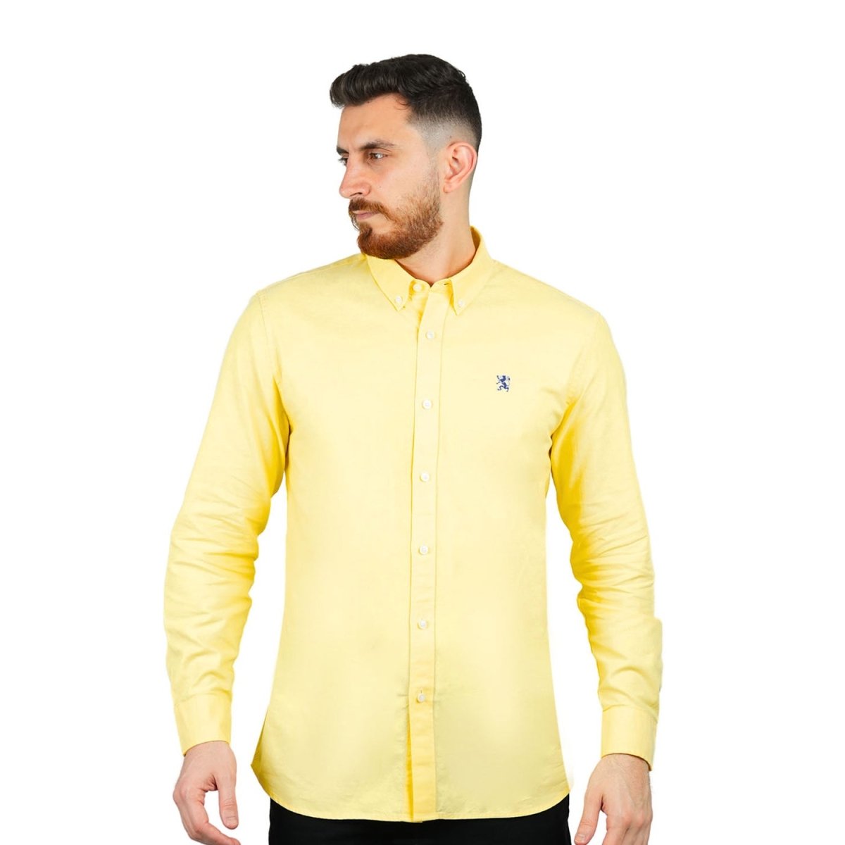 Men's Shirt with Small Lion Embroidery - Giordano