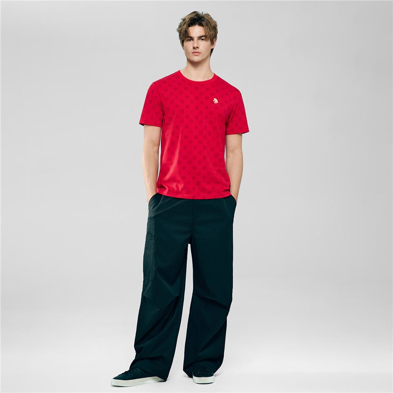 Men's Slim Cotton Crew Neck Printed Tee For Cny S - Shop Giordano