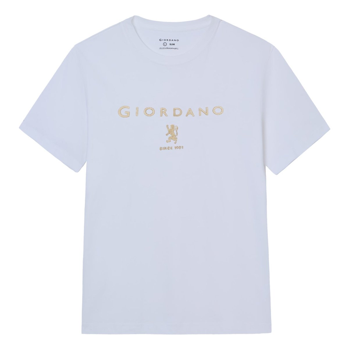 Men’S Slim Cotton Crew Neck Signature Print Tee - Shop Giordano