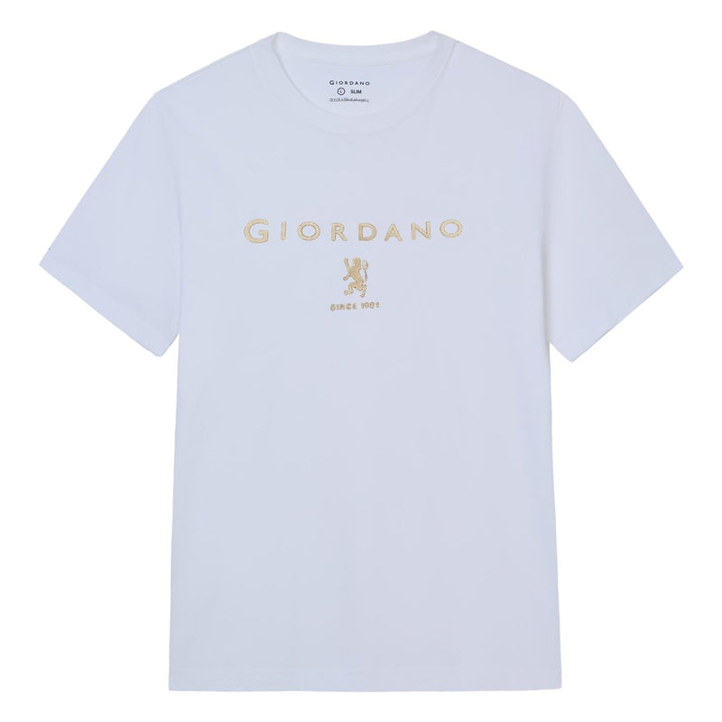Men’S Slim Cotton Crew Neck Signature Print Tee - Shop Giordano