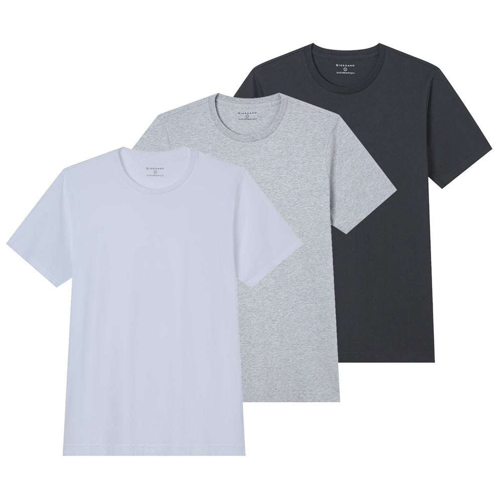 Men’S Slim Cotton Crew Neck Tee 3 - Pack Essentials S - Shop Giordano