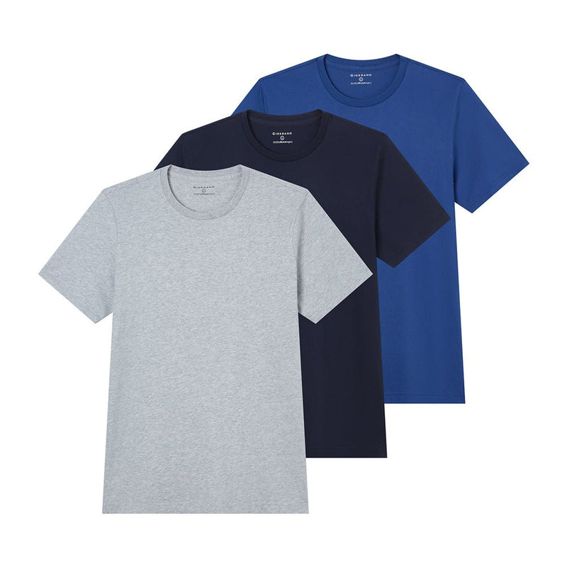 Men’S Slim Cotton Crew Neck Tee 3 - Pack Essentials S - Shop Giordano