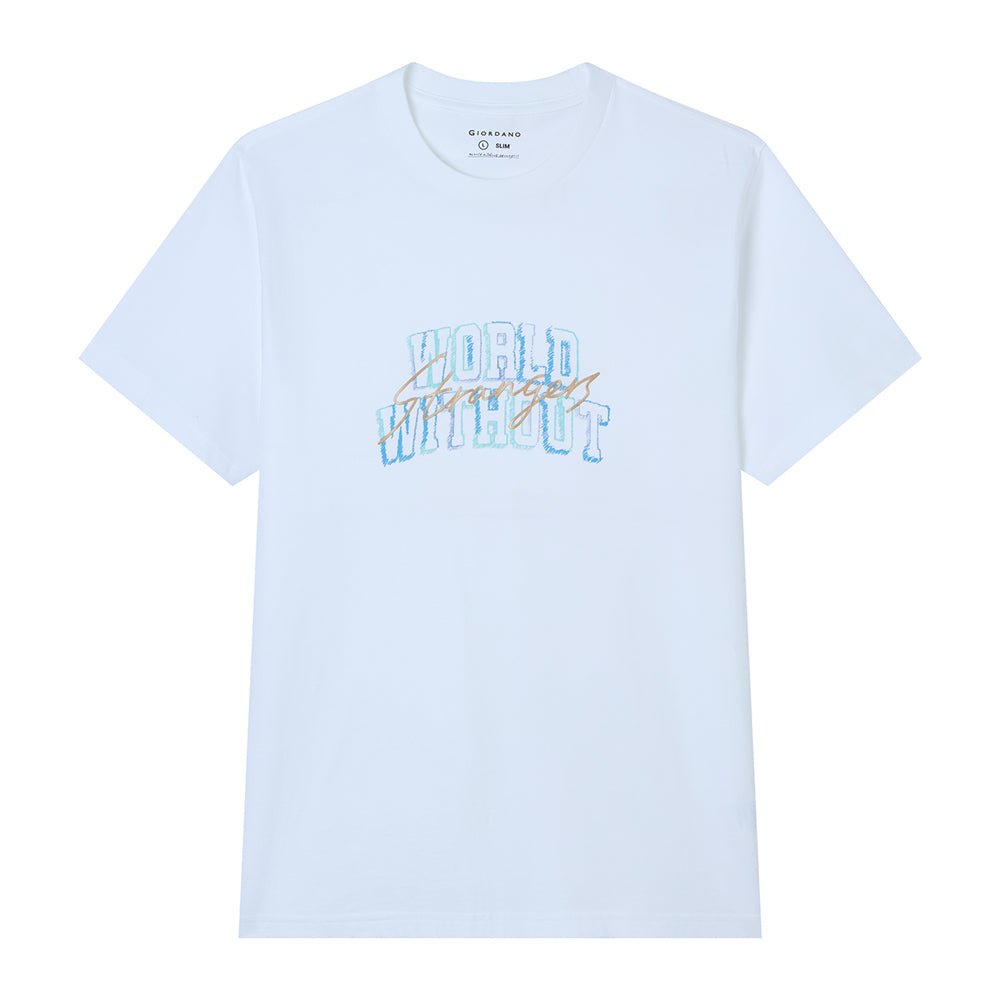 Men’S Slim Cotton Crew Neck Wws Graphic Print Tee S - Shop Giordano