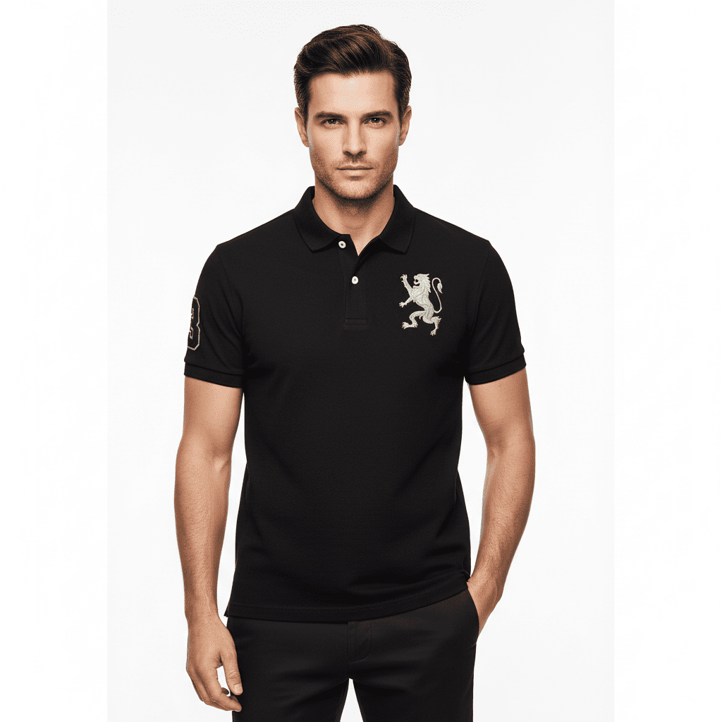 Men’S Slim Fit 3D Lion Cny Lycra Pique Polo S - Shop Giordano