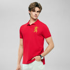 Giordano Men's Slim Fit 3D Lion Cny Lycra Pique Polo - first_variant_option_2 Premium Polo for Giordano