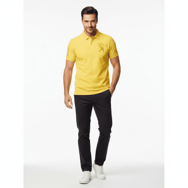 Men’S Slim Fit 3D Lion Cny Lycra Pique Polo S - Shop Giordano