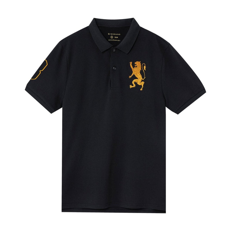 Giordano Men's Slim Fit 3D Lion Cny Lycra Pique Polo - first_variant_option_2 Premium Polo for Giordano