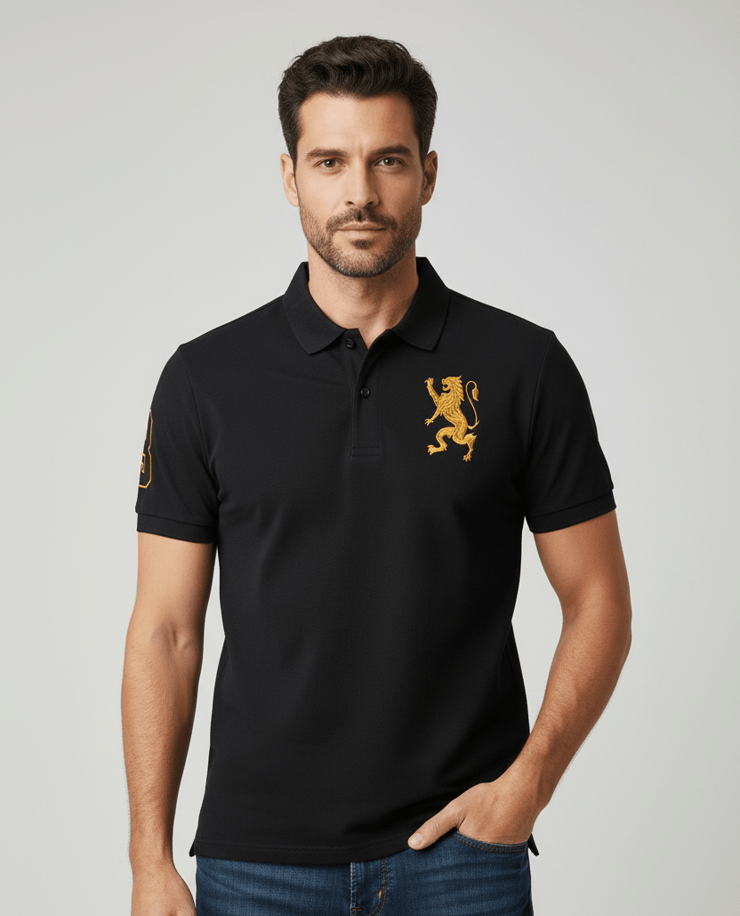 Giordano Men's Slim Fit 3D Lion Cny Lycra Pique Polo - first_variant_option_2 Premium Polo for Giordano