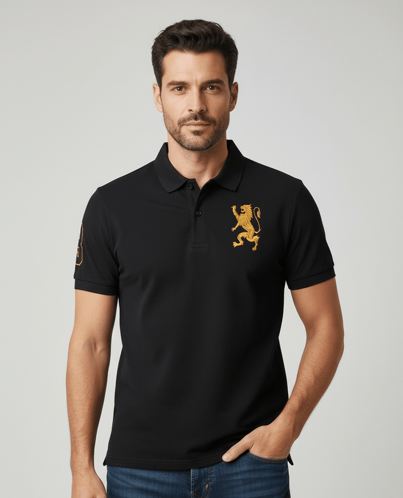 Giordano Men's Slim Fit 3D Lion Cny Lycra Pique Polo - first_variant_option_2 Premium Polo for Giordano