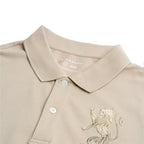 Men’S Slim Fit 3D Lion Embroidery Lycra Pique Polo S - Shop Giordano