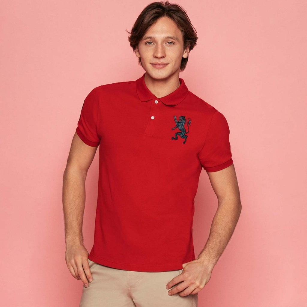 Giordano Men's Slim Fit 3D Lion Embroidery Lycra Pique Polo - first_variant_option_2 Premium Polo for Giordano