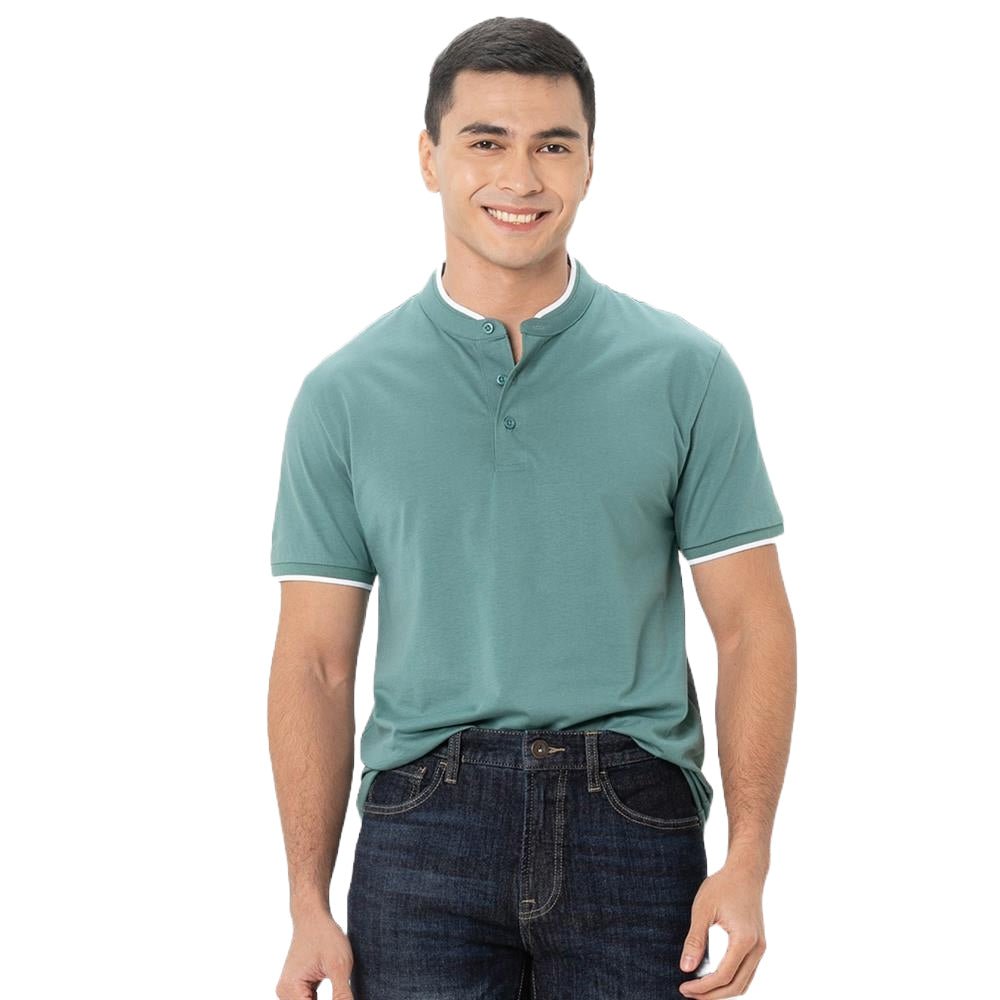 Men's Slim Fit Cotton Henley Tee - Giordano