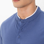 Giordano Men's Slim Fit Cotton Henley Tee - Premium Tee
