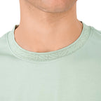 Giordano Men's Slim Fit Cotton Interlock Tee | Embroidered Tee - Premium Tee