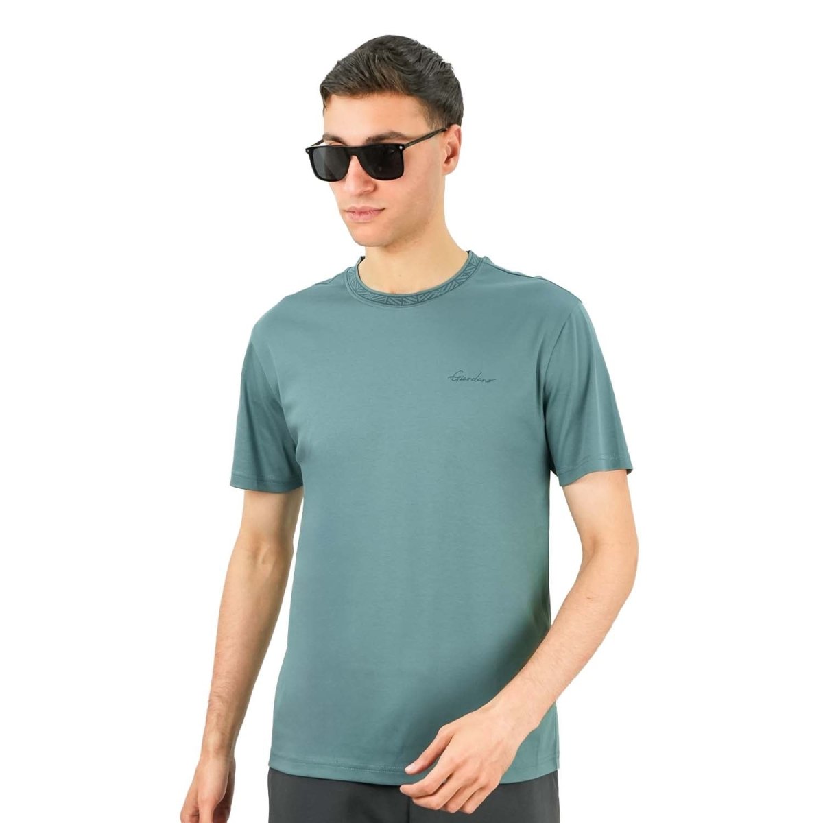 Men's Slim Fit Cotton Interlock Tee | Embroidered Tee S - Shop Giordano