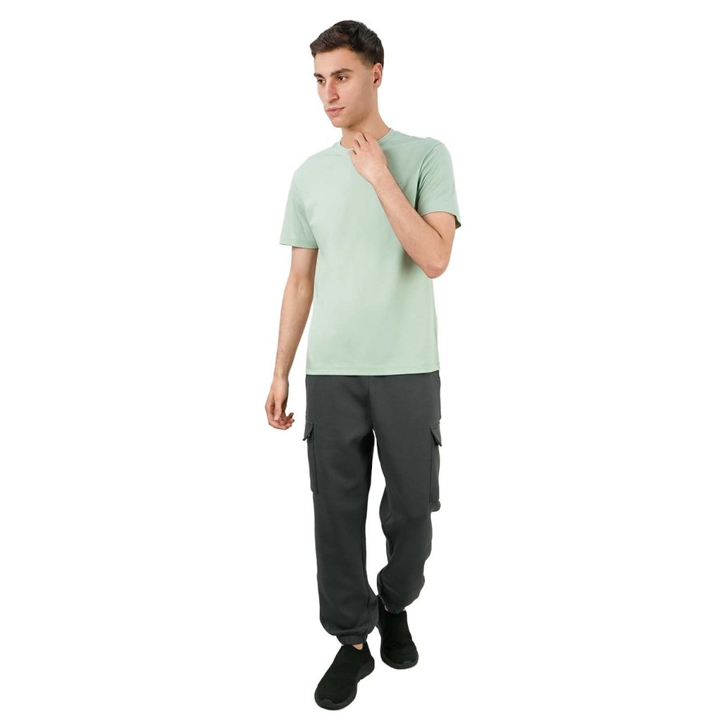 Giordano Men's Slim Fit Cotton Interlock Tee | Embroidered Tee - Premium Tee