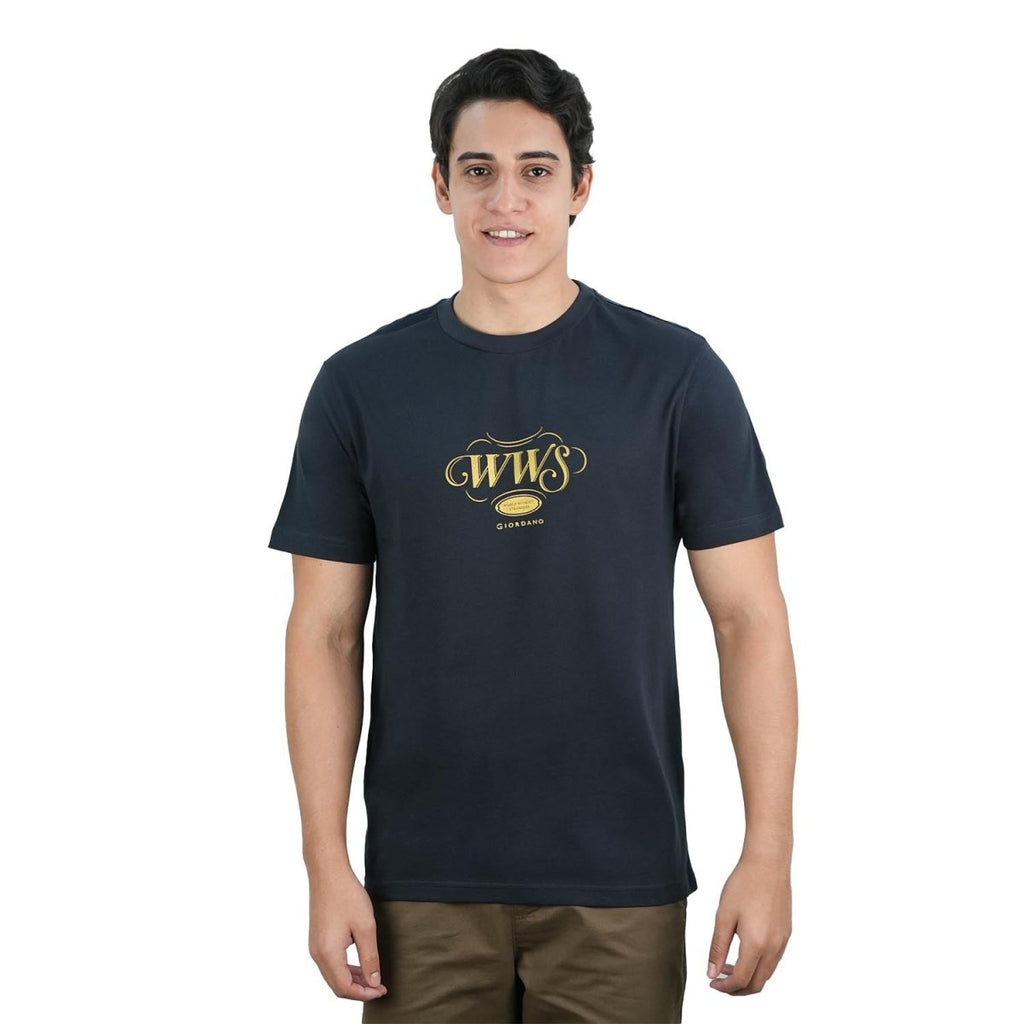 Men's Slim Fit Cotton Jersey Crew Neck Print Tee | Wws Graphic S - Shop Giordano