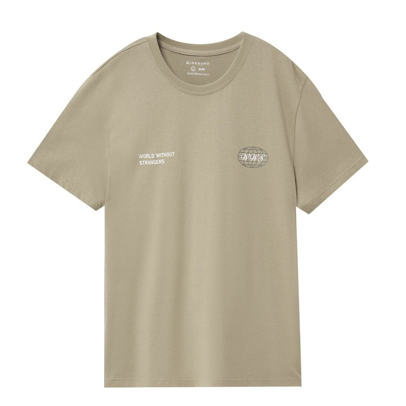 Men's Slim Fit Cotton Jersey Crew Neck Print Tee | Wws Graphic S - Shop Giordano