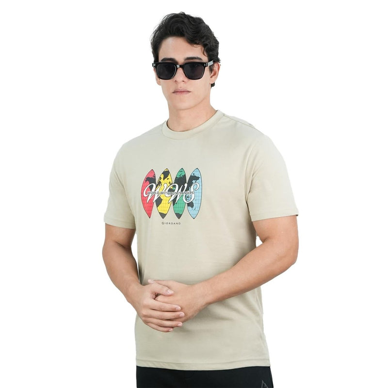 Men's Slim Fit Cotton Jersey Crew Neck Print Tee | Wws Graphic S - Shop Giordano