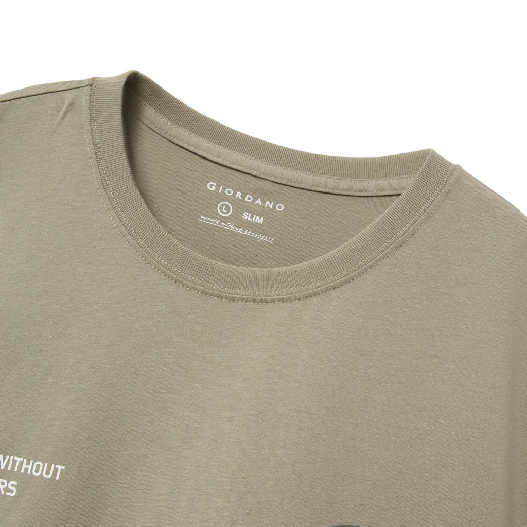 Men's Slim Fit Cotton Jersey Crew Neck Print Tee | Wws Graphic S - Shop Giordano