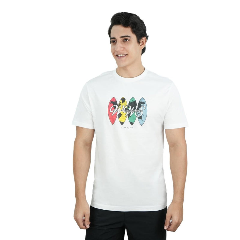 Men's Slim Fit Cotton Jersey Crew Neck Print Tee | Wws Graphic S - Shop Giordano