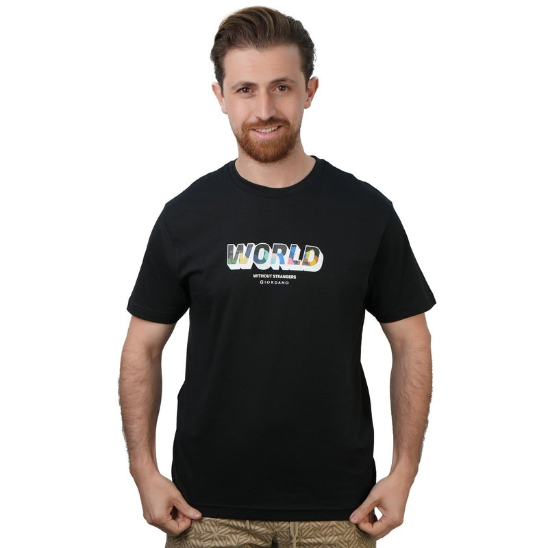 Giordano Men's Slim Fit Cotton Jersey Crew Neck Print Tee | Wws Graphic - first_variant_option_2 Premium Print Tee for Giordano
