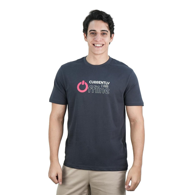 Men's Slim Fit Cotton Jersey Message Print Tee S - Shop Giordano