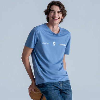 Men's Slim Fit Cotton Jersey Message Print Tee - Giordano