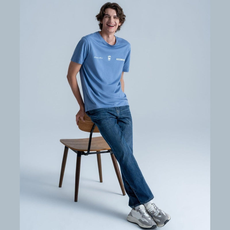 Men's Slim Fit Cotton Jersey Message Print Tee S - Shop Giordano