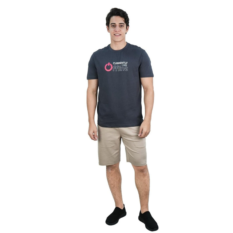 Men's Slim Fit Cotton Jersey Message Print Tee S - Shop Giordano