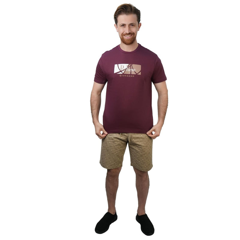 Men's Slim Fit Cotton Jersey Message Print Tee S - Shop Giordano